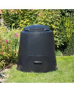 Thermo Organic Composter Compost Bin 380 Litres Plastic Black Weatherproof 